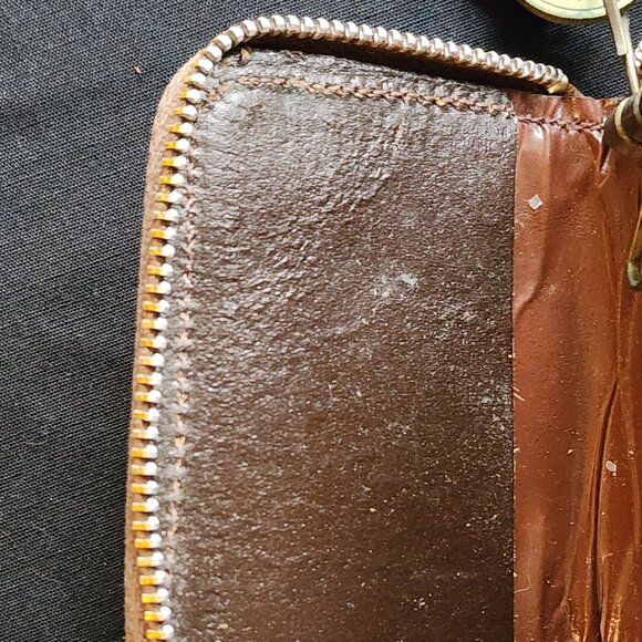 Vintage Brown Leather ZipUp Key Caddy Genuine Cowhide Key Holder Small Organizer - Picture 10 of 13